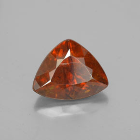 2.74 ct Orange Sphalerite Stone, Natural Sphalerite in Trillion Facet Shape for Sale