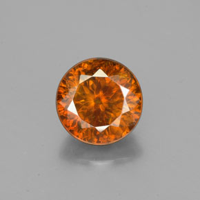 1.97 ct Orange Sphalerite Gemstone, Sphalerite Gem in Round Facet Shape for Sale.