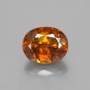 2.12 ct Orange Sphalerite Gemstone, Sphalerite Gem in Oval Facet Shape for Sale.