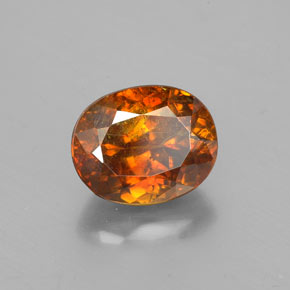 2.12 ct Orange Sphalerite Stone, Natural Sphalerite in Oval Facet Shape for Sale