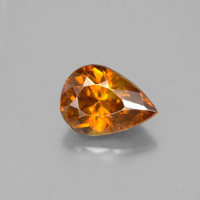 2.05 ct Orange Sphalerite Gemstone, Sphalerite Gem in Pear Facet Shape for Sale.