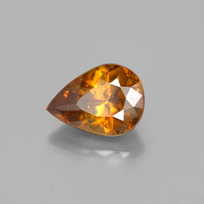 2.05 ct Orange Sphalerite Stone, Natural Sphalerite in Pear Facet Shape for Sale
