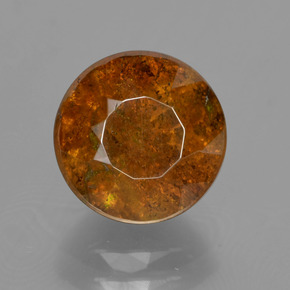 3.57 ct Orange Sphalerite Gemstone, Sphalerite Gem in Round Facet Shape for Sale.