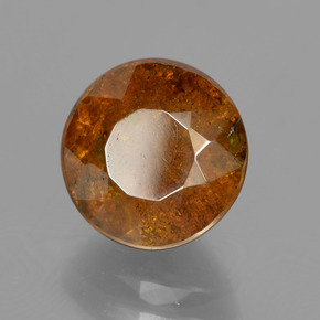 3.57 ct Orange Sphalerite Stone, Natural Sphalerite in Round Facet Shape for Sale