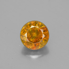 1.86 ct Orange Sphalerite Gemstone, Sphalerite Gem in Round Facet Shape for Sale.