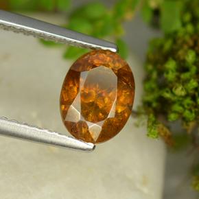 2.18 ct Orange Sphalerite Stone, Natural Sphalerite in Oval Facet Shape for Sale