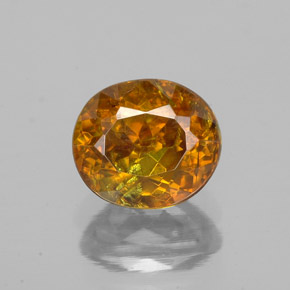 1.70 ct Orange Sphalerite Gemstone, Sphalerite Gem in Oval Facet Shape for Sale.