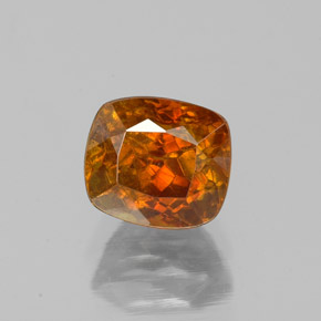 1.56 ct Orange Sphalerite Gemstone, Sphalerite Gem in Cushion-Cut Shape for Sale.