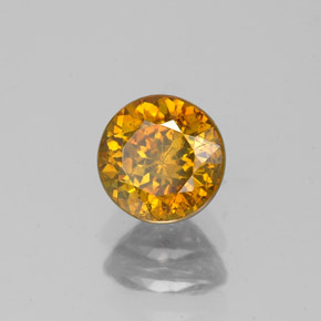 0.99 ct Yellow Sphalerite Stone, Natural Sphalerite in Round Facet Shape for Sale