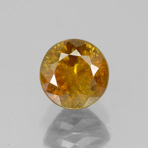 0.95 ct Gold Sphalerite Gemstone, Sphalerite Gem in Round Facet Shape for Sale.