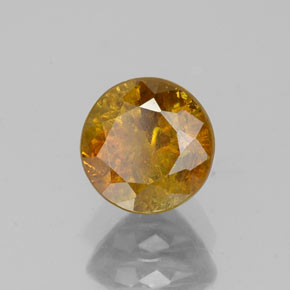 0.95 ct Gold Sphalerite Stone, Natural Sphalerite in Round Facet Shape for Sale