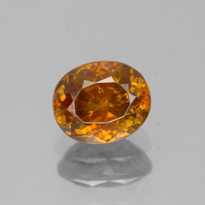0.81 ct Orange Sphalerite Gemstone, Sphalerite Gem in Oval Facet Shape for Sale.
