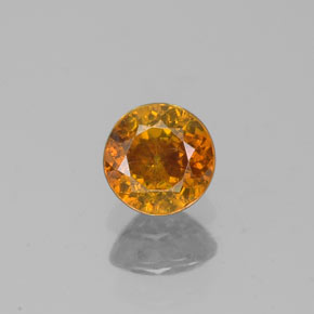 0.44 ct Gold Sphalerite Gemstone, Sphalerite Gem in Round Facet Shape for Sale.