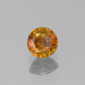 0.44 ct Gold Sphalerite Stone, Natural Sphalerite in Round Facet Shape for Sale