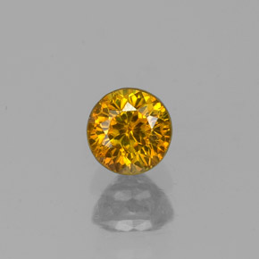 0.40 ct Yellow Sphalerite Gemstone, Sphalerite Gem in Round Facet Shape for Sale.