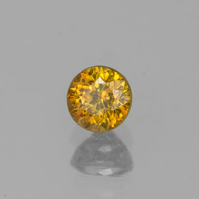 0.40 ct Yellow Sphalerite Stone, Natural Sphalerite in Round Facet Shape for Sale