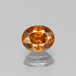 1.08 ct Orange Sphalerite Gemstone, Sphalerite Gem in Oval Facet Shape for Sale.