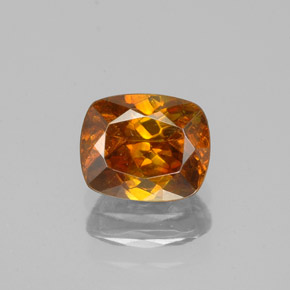 1.25 ct Orange Sphalerite Gemstone, Sphalerite Gem in Cushion-Cut Shape for Sale.