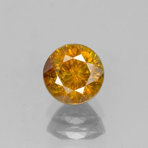 1.10 ct Gold Sphalerite Gemstone, Sphalerite Gem in Round Facet Shape for Sale.