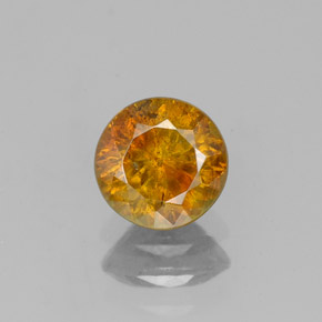 1.01 ct Orange Sphalerite Gemstone, Sphalerite Gem in Round Facet Shape for Sale.