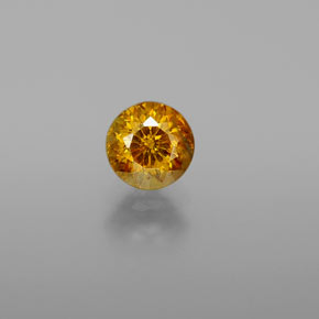 0.71 ct Yellow Sphalerite Gemstone, Sphalerite Gem in Round Facet Shape for Sale.