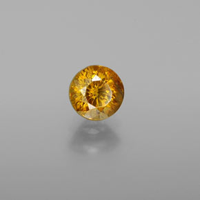 0.71 ct Yellow Sphalerite Stone, Natural Sphalerite in Round Facet Shape for Sale
