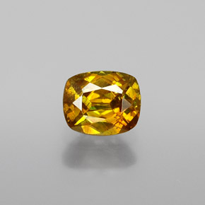 0.76 ct Yellow Sphalerite Gemstone, Sphalerite Gem in Cushion-Cut Shape for Sale.