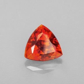 1.82 ct Orange Sphalerite Stone, Natural Sphalerite in Trillion Facet Shape for Sale