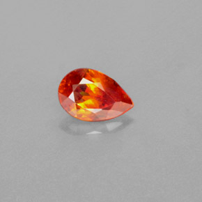 1.15 ct Orange Sphalerite Gemstone, Sphalerite Gem in Pear Facet Shape for Sale.