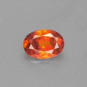 1.22 ct Orange Sphalerite Gemstone, Sphalerite Gem in Oval Facet Shape for Sale.