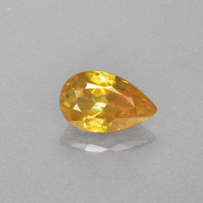 1.18 ct Yellow Sphalerite Gemstone, Sphalerite Gem in Pear Facet Shape for Sale.