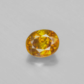 0.87 ct Yellow Sphalerite Gemstone, Sphalerite Gem in Oval Facet Shape for Sale.