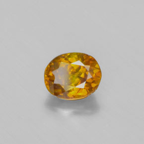 0.87 ct Yellow Sphalerite Stone, Natural Sphalerite in Oval Facet Shape for Sale