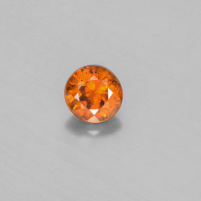 0.40 ct Orange Sphalerite Gemstone, Sphalerite Gem in Round Facet Shape for Sale.