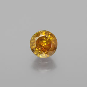 0.69 ct Yellow Sphalerite Gemstone, Sphalerite Gem in Round Facet Shape for Sale.