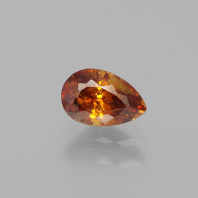 0.90 ct Yellow Sphalerite Gemstone, Sphalerite Gem in Pear Facet Shape for Sale.