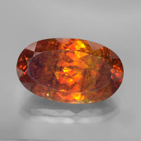 14.55 ct Orange Sphalerite Gemstone, Sphalerite Gem in Oval Facet Shape for Sale.