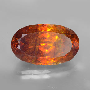 14.55 ct Orange Sphalerite Stone, Natural Sphalerite in Oval Facet Shape for Sale