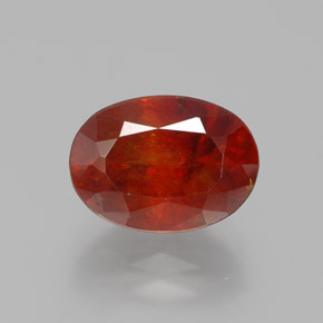 3.91 ct Orange Sphalerite Gemstone, Sphalerite Gem in Oval Facet Shape for Sale.