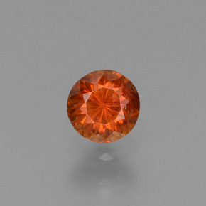 0.42 ct Orange Sphalerite Gemstone, Sphalerite Gem in Round Facet Shape for Sale.