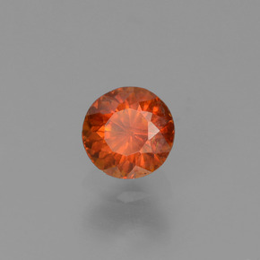 0.42 ct Orange Sphalerite Stone, Natural Sphalerite in Round Facet Shape for Sale