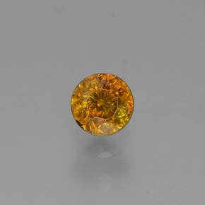0.40 ct Gold Sphalerite Gemstone, Sphalerite Gem in Round Facet Shape for Sale.
