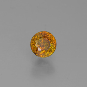 0.40 ct Gold Sphalerite Stone, Natural Sphalerite in Round Facet Shape for Sale