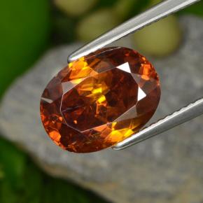 6.8ct Oval Facet Reddish Orange Sphalerite for sale thumb image of 6.8ct Oval Facet Reddish Orange Sphalerite (ID: 466291)
