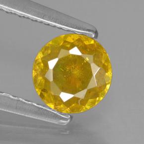 0.51 ct Yellow Sphalerite Gemstone, Sphalerite Gem in Round Facet Shape for Sale.