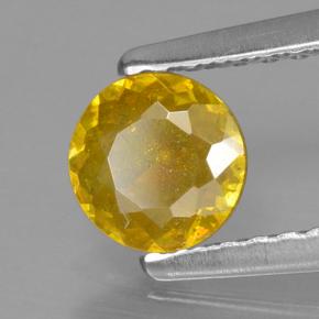 0.51 ct Yellow Sphalerite Stone, Natural Sphalerite in Round Facet Shape for Sale