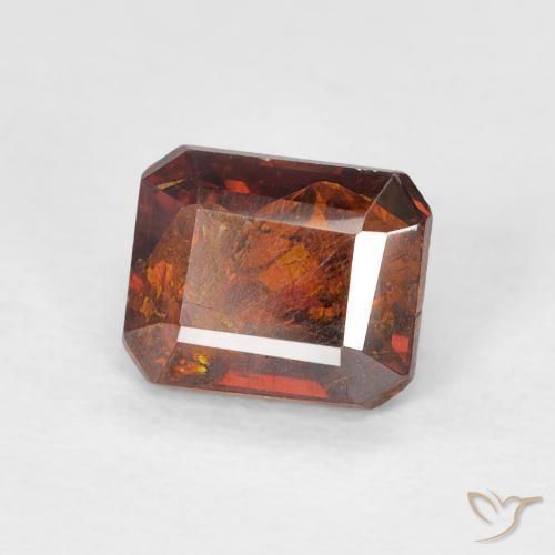 1.32 ct Orange Sphalerite Stone, Natural Sphalerite in Octagon Step Cut Shape for Sale