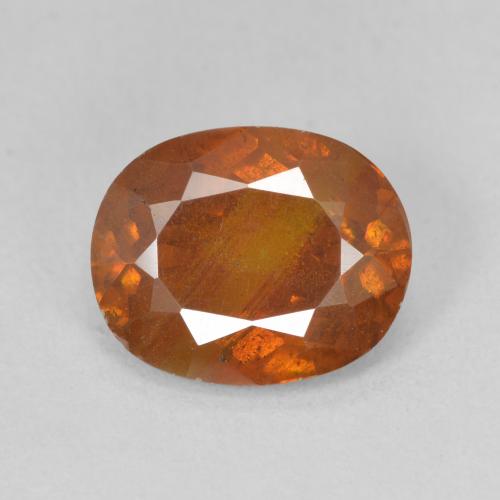 Sfalerite arancione da 4,33 ct, taglio ovale da 11,3 x 9,2 mm dal Congo, Photo A