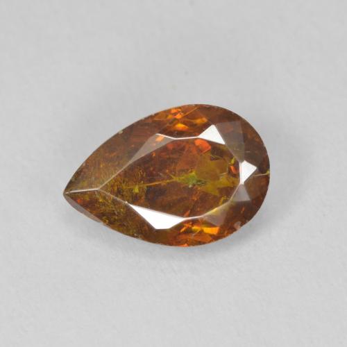 1.97 ct Orange Sphalerite Stone, Natural Sphalerite in Pear Facet Shape for Sale