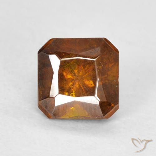 Sfalerite arancione da 0,9 ct, taglio ottagonale da 4,9 x 4,9 mm dal Congo, Photo A